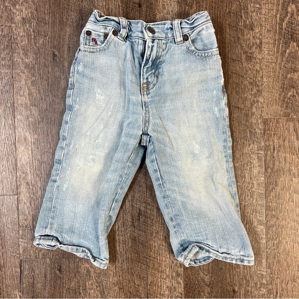 Ralph Lauren Boys Light Wash Wide Leg Jeans